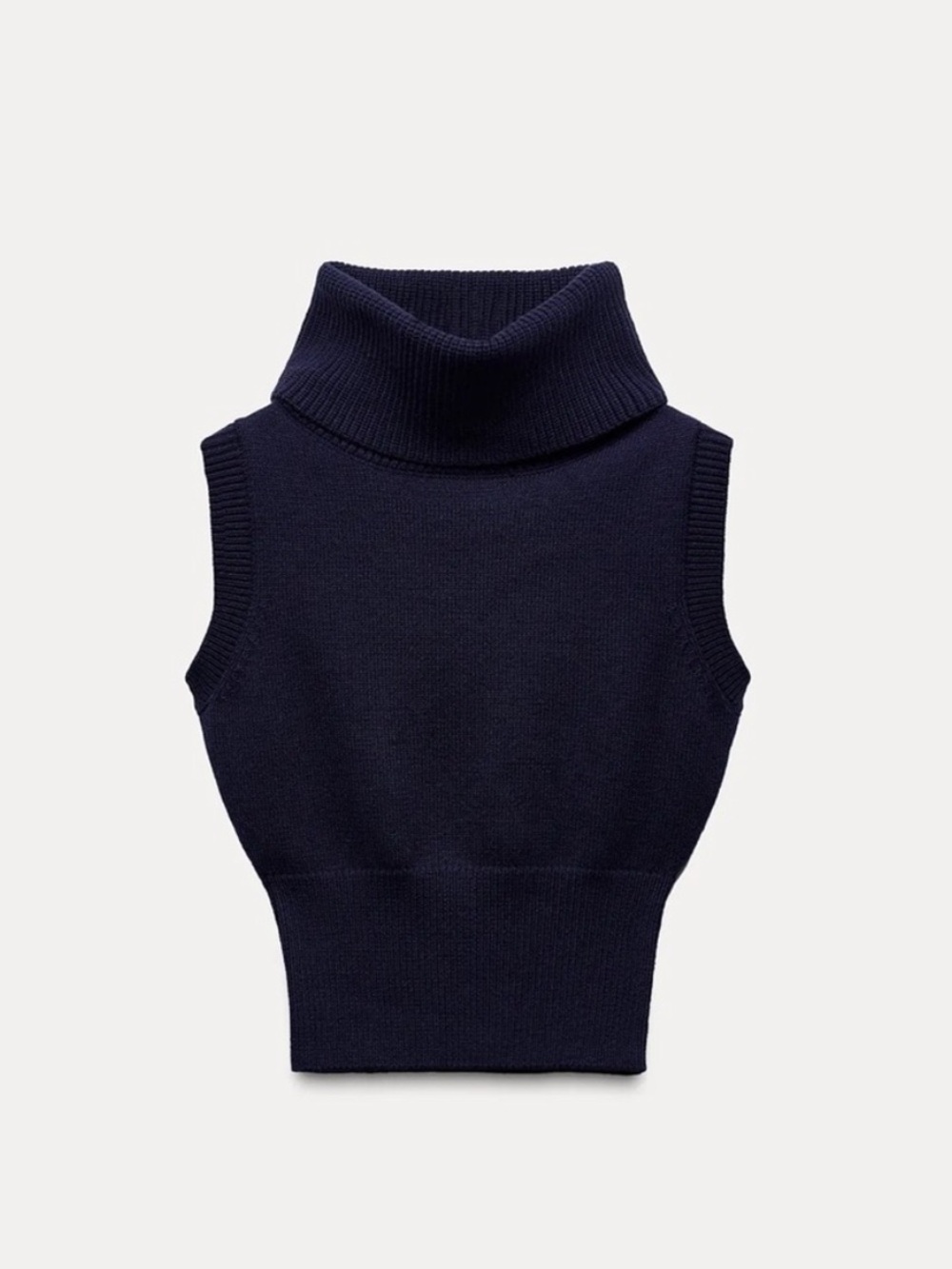 Zara Sleeveless Turtleneck in Navy